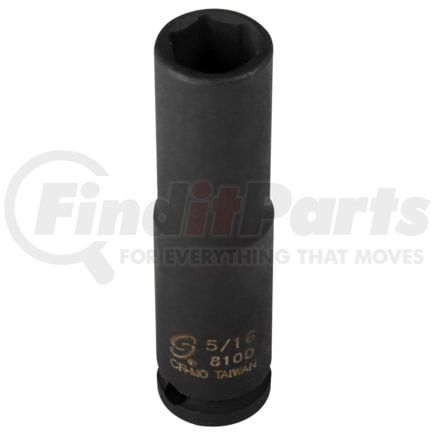 Sunex Tools 810D Socket 5/16 in. x 1/4 in. Drive 6-Point Deep Impact Socket in Chrome Molybdenum with Radius-Corner Design