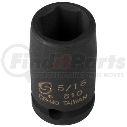 Sunex Tools 810 Socket 5/16" x 1/4" Drive 6-Point Impact Socket in Chrome Molybdenum Alloy Steel with Radius-Corner Design