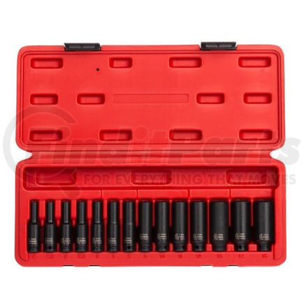 Sunex Tools 1831 Socket Set 14-Piece 1/4 in. Drive Metric Deep Magnetic Impact Socket Set in Chrome Molybdenum with Storage