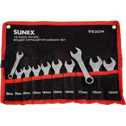 Sunex Tools 9930M 10 Pc. Metric Stubby Combo Wrench Set