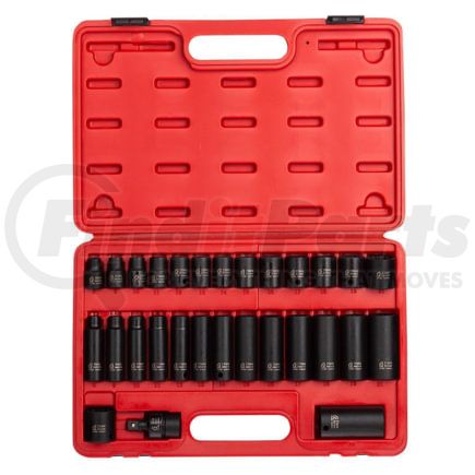 Sunex Tools 3330 3/8" Dr 12Pt Met Master Impact Socket Set, 29 Pc.