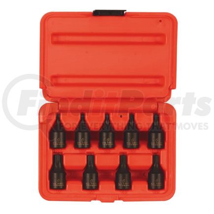 Sunex Tools 3670S Socket Set 9-PC 3/8" Drive Internal Star Impact Socket Set in Chrome Molybdenum with Blow-Molded Storage