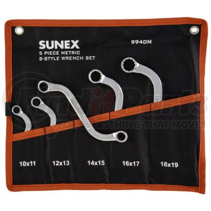 Sunex Tools 9940M Wrench 5 pc. Metric S-Style Wrench Set