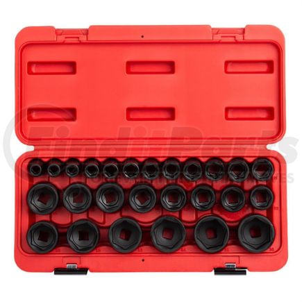 Sunex Tools 2645 Socket Set 26-PC 1/2 in. Drive Metric Impact Socket Set in Chrome Molybdenum with Radius-Corner