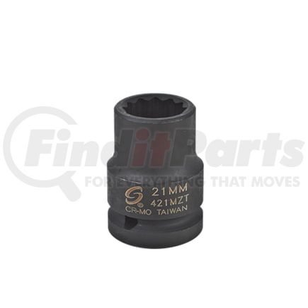 Sunex Tools 421MZT Socket 21 mm x 3/4 in. Drive 12-Point Thin-Wall Impact Socket in Chrome Molybdenum Alloy Steel