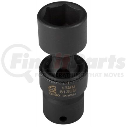 Sunex Tools 813UM Socket 13 mm x 1/4 in. Drive 6-Point Universal Impact Socket in Chrome Molybdenum Alloy Steel