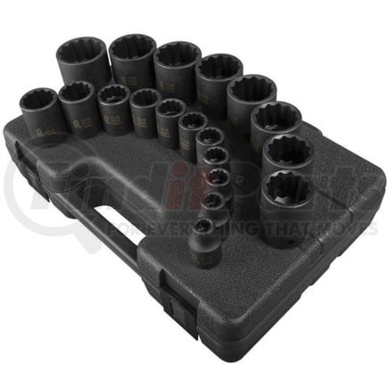 Sunex Tools 2819 Socket Set 19-PC 1/2 in. Drive 12-Point Fractional SAE Impact Socket Set in Chrome Molybdenum with Storage