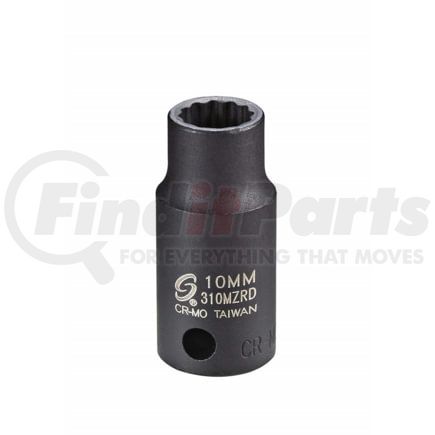 Sunex Tools 310MZRD Socket 10mm x 3/8" Drive 12-Pt. Semi-Deep Impact Socket in Chrome Molybdenum for Added Reach Over STD