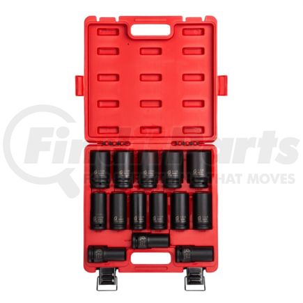 Sunex Tools 4638 Socket Set 14-Piece 3/4 in. Drive SAE 6 Point Deep Impact Socket Set in Chrome Molybdenum Steel with Case