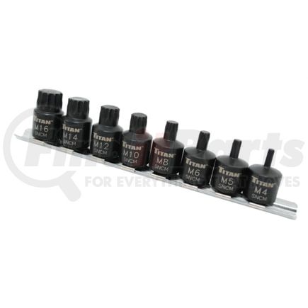 Titan 16138 Screwdriver Bit Socket 9 Pc. Stubby Xzn Triple Square Impact Bit Socket Set Ideal for Professional Hand Tools Use