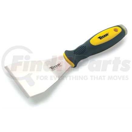 Titan 11504 Standard Scraper 3 In. Offset Stainless Steel Scraper with Rigid Blade and Tpr Handle Ideal for Professional Hand