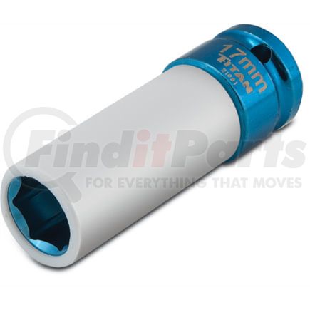 Titan 21091 Wheel Lug Nut Socket 17Mm. 1/2 In. DR Lug Nut Socket for Non-marring Core and Sleeve Color Coded for Easy