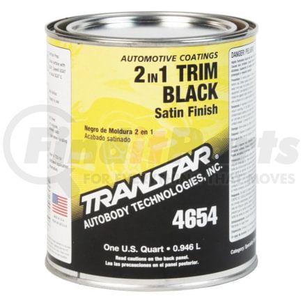 Transtar 4654 Trim Paint 1-Quart Satin Black 2-in-1 Trim Polymer Restoration Coating