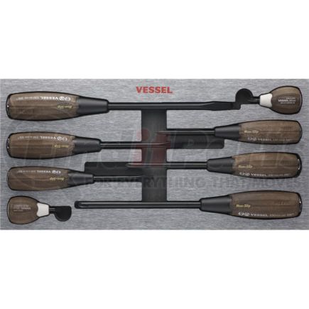 Vessel Tools 3308EVA 8 Pc WOOD-COMPO Non-Slip Tang-Thru Screwdriver Set