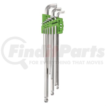 Vessel Tools 8209BPLU Ball Point Hex L-Key Wrench Stubby (Long Type) 9PC. Set No.8209BP-LU