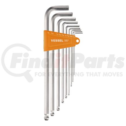 Vessel Tools 8309BPLINU Ball Point Hex L-Key Wrench (Long Type) (Inch) 9PC. Set No.8309BP-LINU