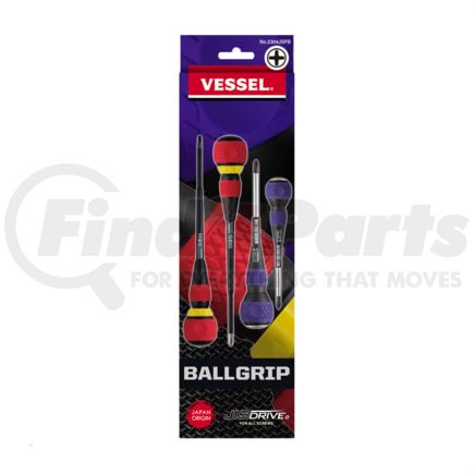 Vessel Tools 2304JSPB BALL GRIP JIS Screwdriver 4PCS. Set