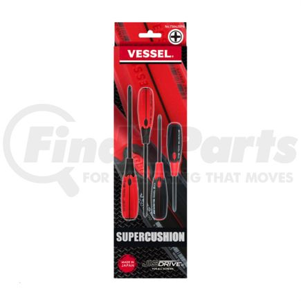 Vessel Tools 7304JSPB SUPER CUSHION JIS Screwdriver 4PCS. Set