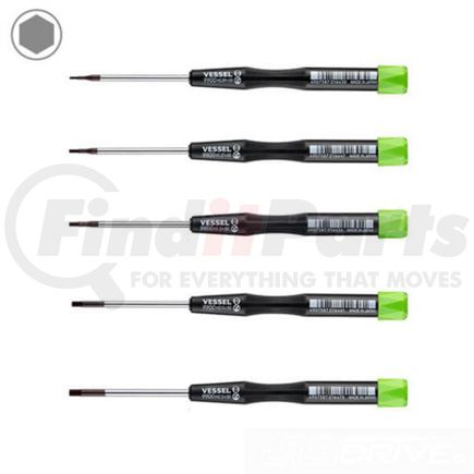 Vessel Tools 99005HXPBU Micro Screwdrivers Set - Hex 5pc