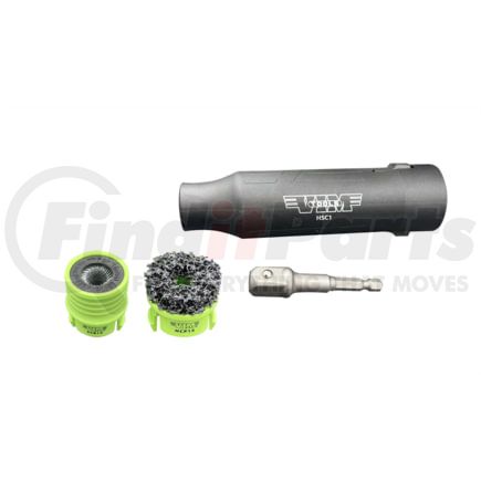 Vim Tools HSC100 Wheel Hub Cleaning Tool 9-Piece Car Hub and Stud Cleaning Tool Kit with Quick Lock Adapter Pads and Wire