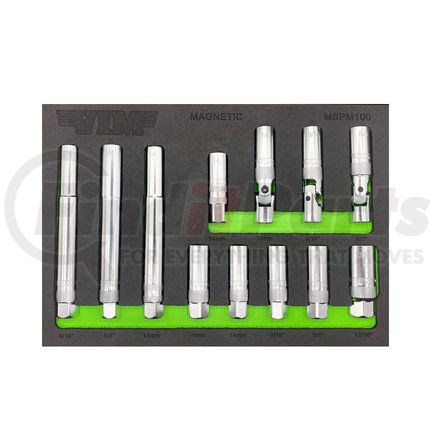 Vim Tools MSPM100 Spark Plug Socket Set 12-Piece Magnetic Master Spark Plug Driver Socket Set Metric and SAE with EVA Foam