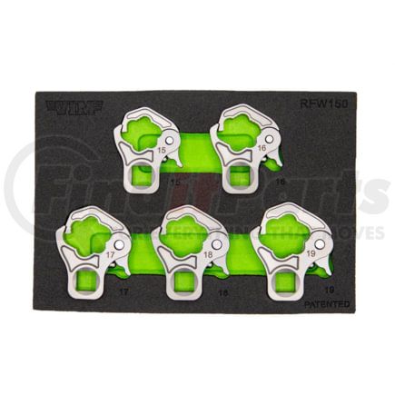 Vim Tools RFW150 Wrench 5-Piece Metric Ratcheting Flare Nut Crowfoot Line Wrench Set 3/8 In. Square Drive