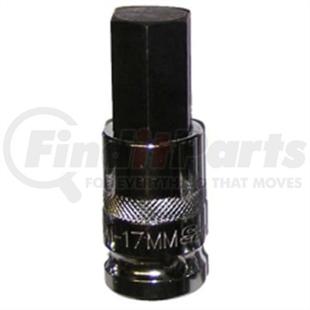 Vim Tools HM-17MM Driver Bit Set 17 mm Metric Hex Bit Socket Driver 1/2 In. Square Drive Chrome Plated Steel Hand Tool