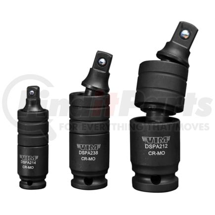 Vim Tools DSPA200 VIM 3 PC IMPACT DUAL SWIVEL PINLESS ADAPTER SET - BLACK OXIDE