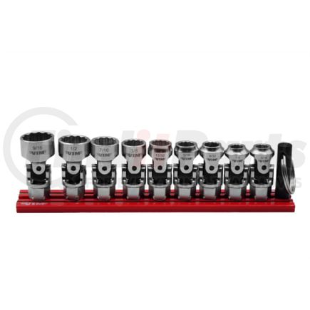 Vim Tools DDSUJ400 Socket Wrench Set 9PC DUAL DRIVE AND SPRING LOADED STUBBY UNIVERSAL SOCKET SET - SAE 12-POINT