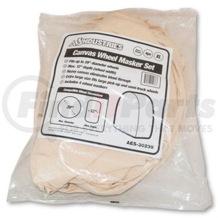 AES Industries 30239 Wheel Masker 4-Pack XL Canvas Wheel Masker Set 16 to 22.5-Inch Semi Truck Tire Overspray Covers
