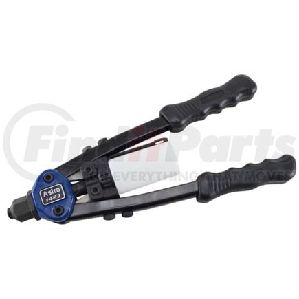 Astro Pneumatic 1423 Hand Rivet Gun 1/4″ Heavy Duty 13″ Hand Riveter with 5 Nosepieces, Double Compound Hinges, Cr-Mo Jaws