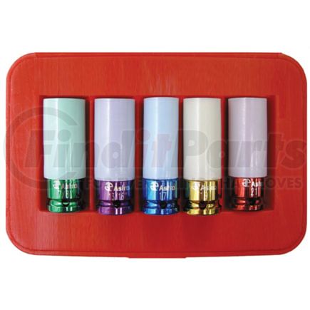 Astro Pneumatic 7835 5 Pc. Chrome Protective Plastic Sleeves and Shallow Broach Impact Socket Set