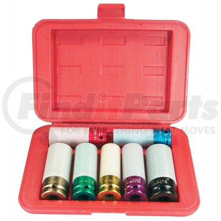 Astro Pneumatic 7870 7 Pc. Chrome Protective Plastic Sleeves and Shallow Broach Impact Socket Set