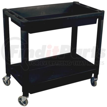 Astro Pneumatic 8330 Utility Cart Heavy Duty Plastic 2-Shelf Utility Cart, Black