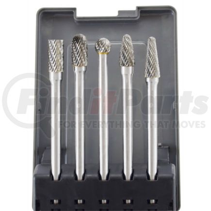 Astro Pneumatic 2185 Power Burr Set 5 Pc. 1/4" x 4.5" Double Cut Carbide Burr Set