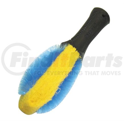 Carrand 92012 Wheel Rim Brush Deluxe Soft Bristle Wheel and Brake Brush with Inner Scour Pad and Comfort Rubber Handle