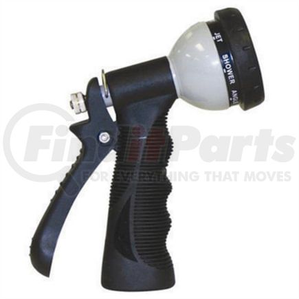Carrand 90042 Water Hose Nozzle 8-Pattern Pistol Grip Hose Spray Nozzle with Insulated Trigger and Pewter Finish