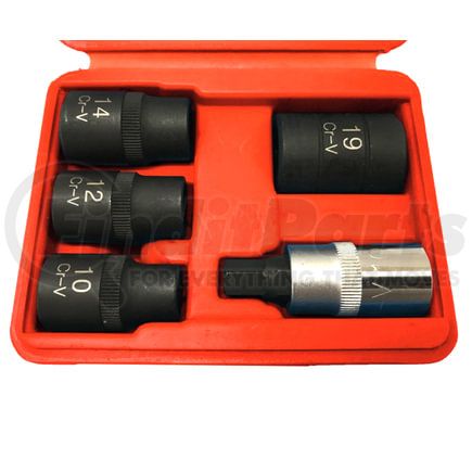 CTA Tools 2752 Socket Set 5-Piece 5-Point Pentagon Socket Set 1/2" Drive for Brakes and Fuel Pumps with Molded Case