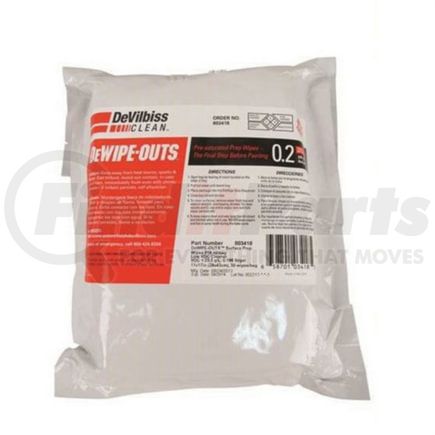 DeVilbiss 803418 Paint Surface Prep Wipes Low VOC Pre-Saturated DeWipe-Outs Surface Prep Wipes, Anti-Static, 50 per Pack