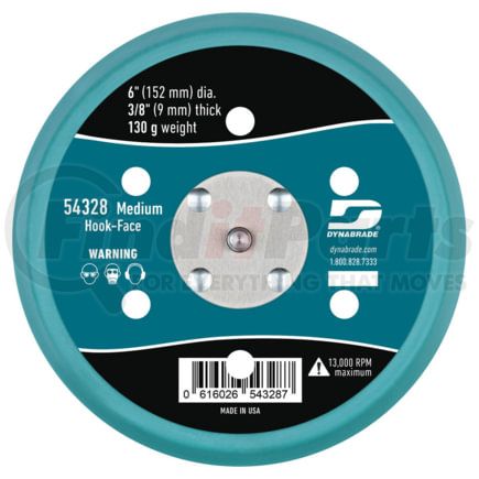 Dynabrade 54328 Sanding Pad 6" hook-face sanding pad