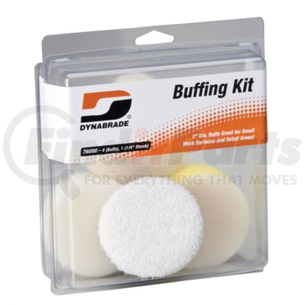 Dynabrade 76000 Buffing Wheel 3-Inch Buffing Pad Kit, Includes 4 Buffs and 3-Inch Hook-Face Backing Pad