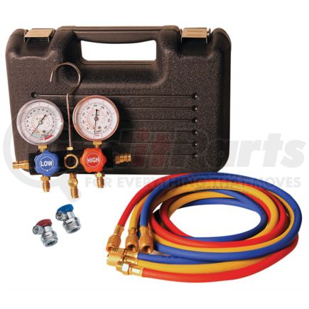 FJC, Inc. 6855 Manifold Pressure Gauge R-1234yf and R-134a Dual Aluminum Manifold Gauge Set with Manual Service Couplers and