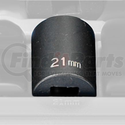Grey Pneumatic 2121M Socket 1/2" Drive x 21mm 12-Point Size, 38mm Length, Impact Socket, Type II Shape
