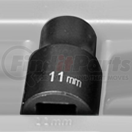 Grey Pneumatic 2111M Socket 1/2" Drive x 11mm 12-Point Size, 38mm Length, Impact Socket, Type I Shape