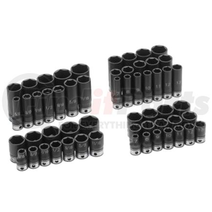 Grey Pneumatic 81024D Socket 3/8" Drive x 3/4" Size, 6-Point, Deep-Length, Duo-Socket