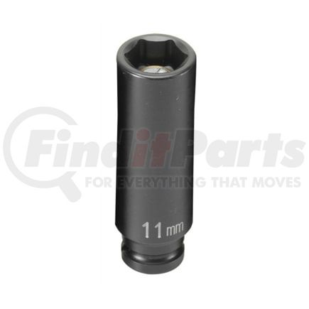 Grey Pneumatic 911MDG Socket 1/4" Drive x 11mm Hex Size, 50mm Deep Length, Magnetic Impact Socket, Type III Shape