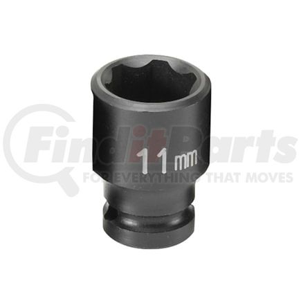 Grey Pneumatic 911MS Socket 1/4" Drive x 11mm Hex Size, 23mm Length, Impact Socket, Type II Shape
