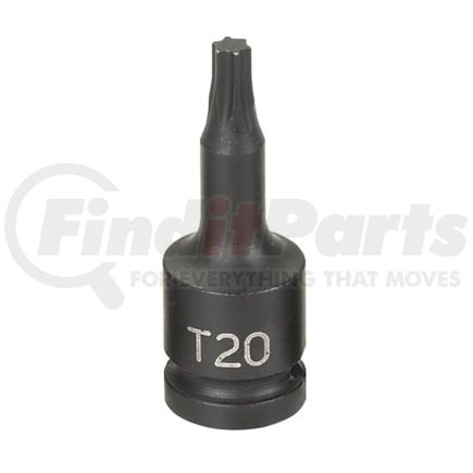 Grey Pneumatic 920T Socket Driver Bit 1/4" Drive x T20 Size, Internal Star Impact Socket Driver Bit