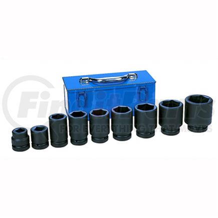 Grey Pneumatic 9161D Socket Set 9-Piece, 1" Drive, SAE & Metric Sizes, Truck Wheel / OTR Wheel Service Socket Set