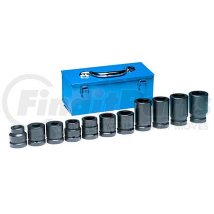 Grey Pneumatic 9157 Socket Set 11-Piece, 1" Drive, 17mm to 41mm Metric, Wheel Service Socket, with Case